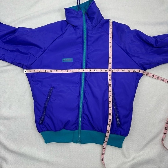 Vintage Columbia Medium Purple & Turquoise Reversible Ski Jacket - Picture 15 of 15